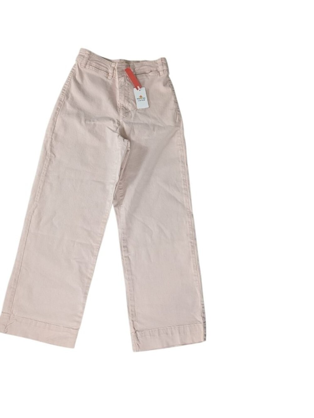Marine Layer Bridget Slim Wide Leg Crop Pants Peach Whip Size 2 Spring 2023 Cott